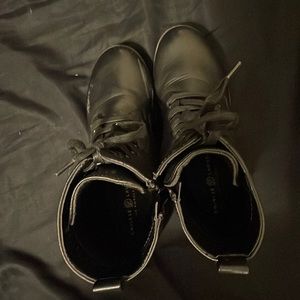 black combat boots double zipper